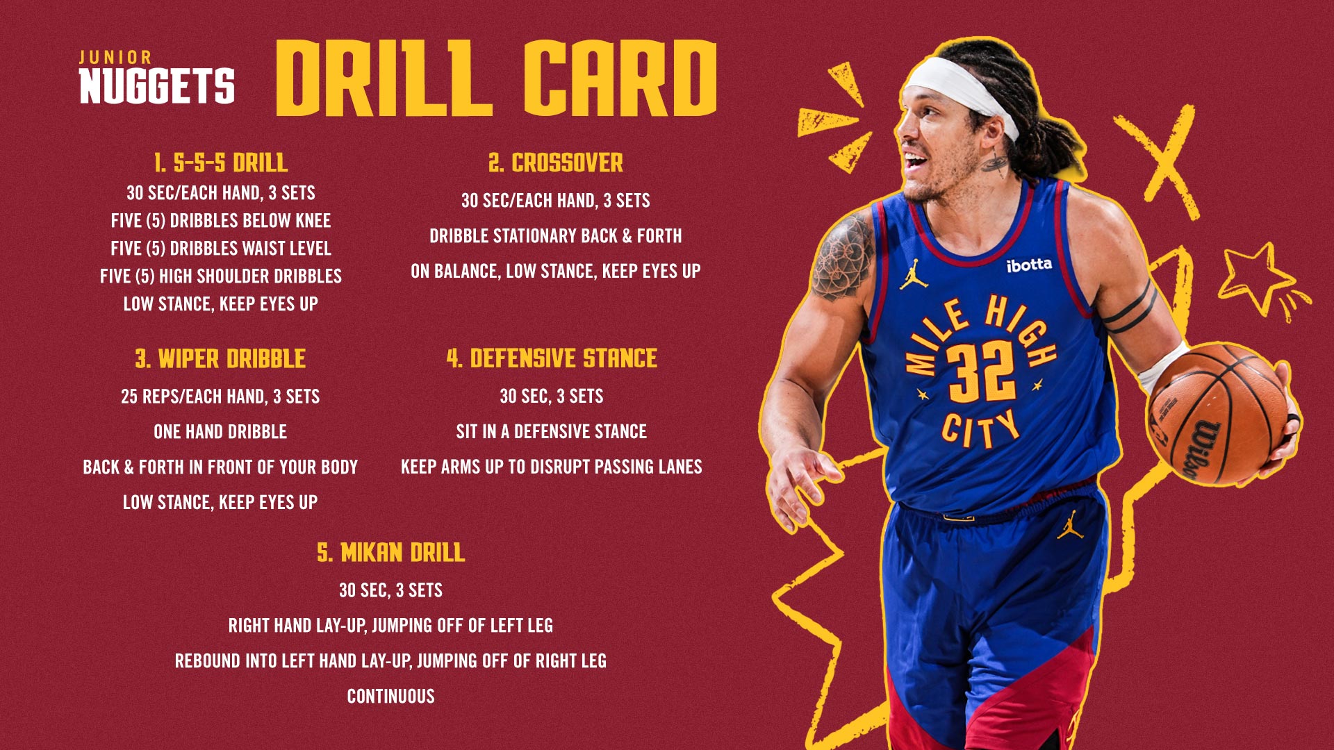 Preview of Jr. Nuggets Drill Card 2