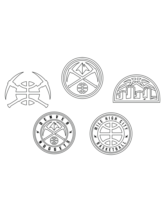 Preview of the Denver Nuggets logo coloring page
